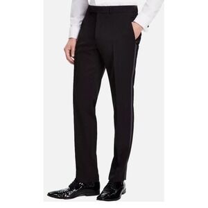 Zara Men's Classic Satin Side Stripe & Back Pockets Tuxedo Pants Black Size 30